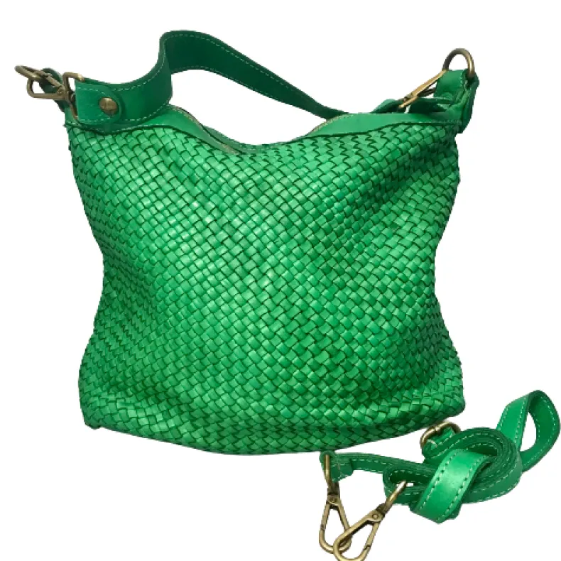 Handcrafted Bag In Woven Leather