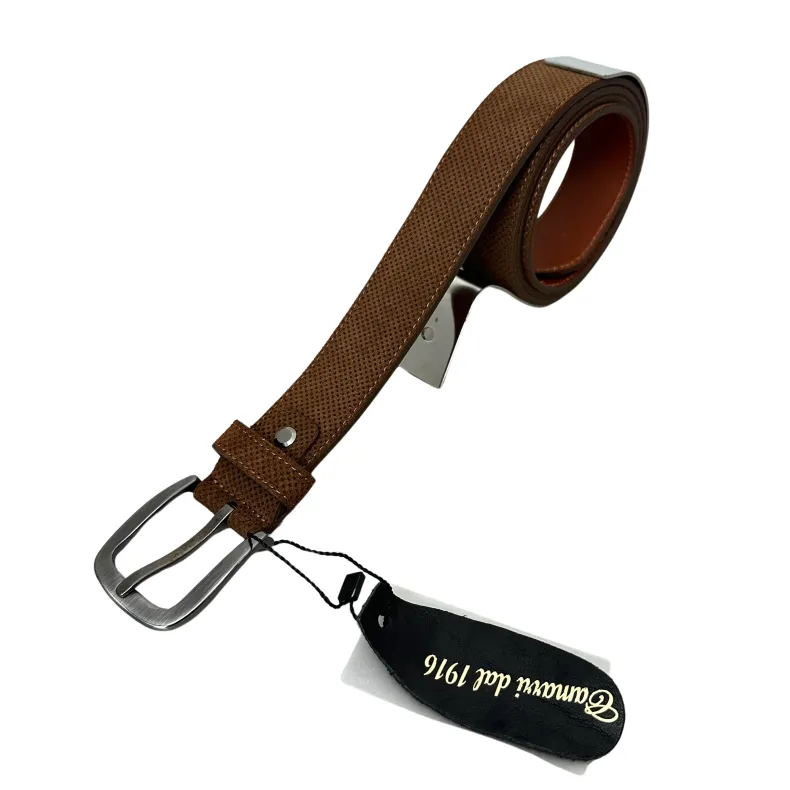 Handcrafted Belt In Speckled Nubuck 2067