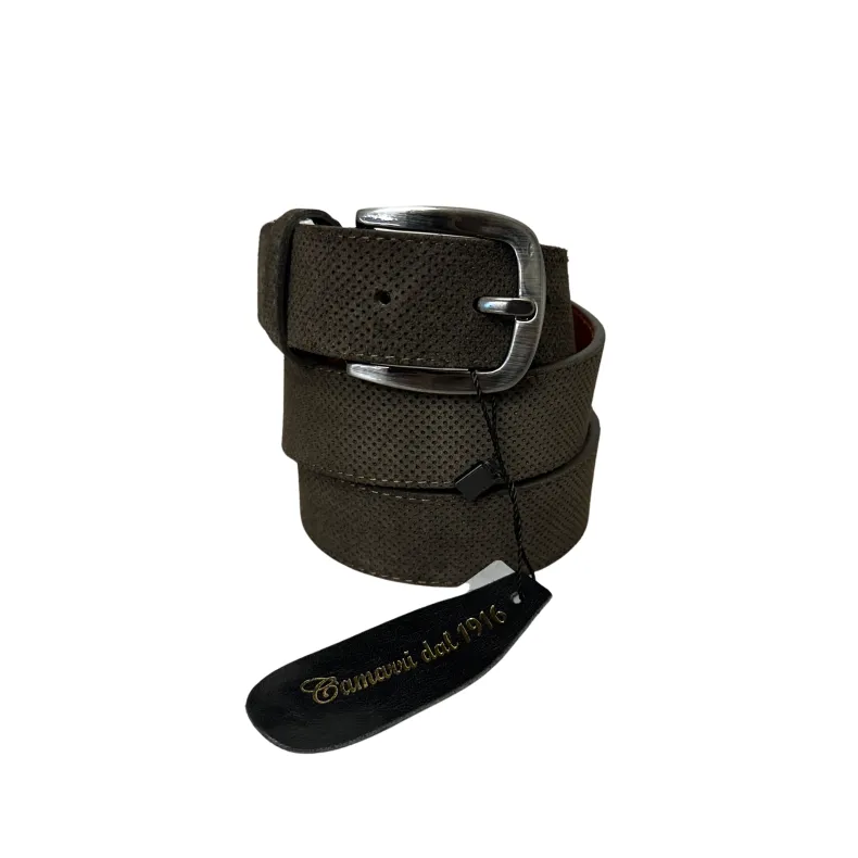 Handcrafted Belt In Speckled Nubuck 2067