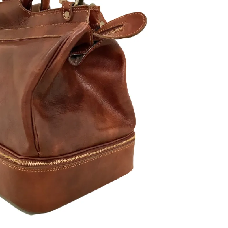 Handcrafted Duffel Bag With Rigid Compartment