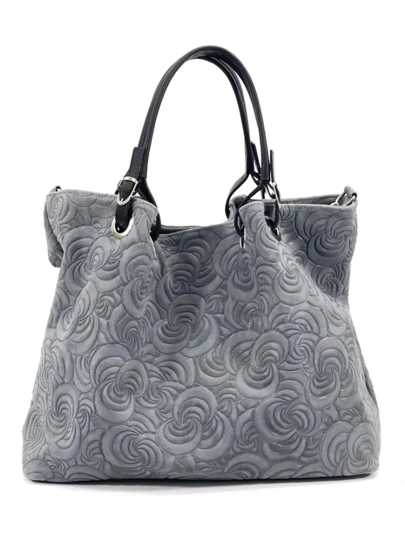Handcrafted Leather Bag With Floral Decoration