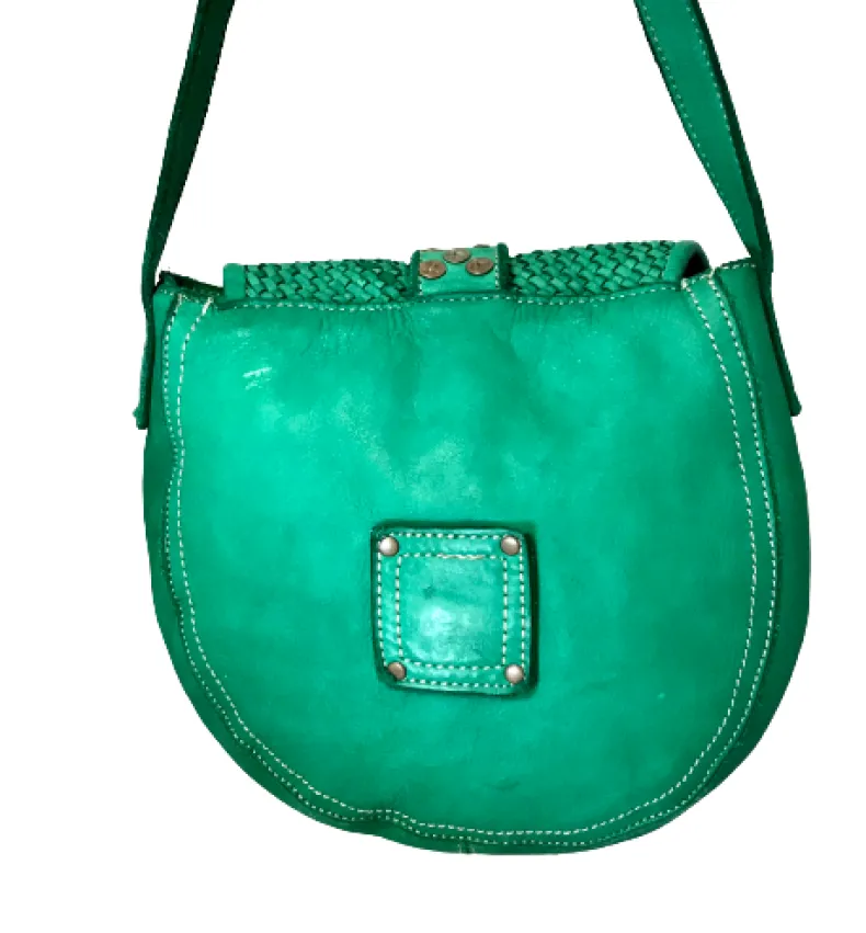 Handcrafted Mini Bag In Woven Leather And Studs