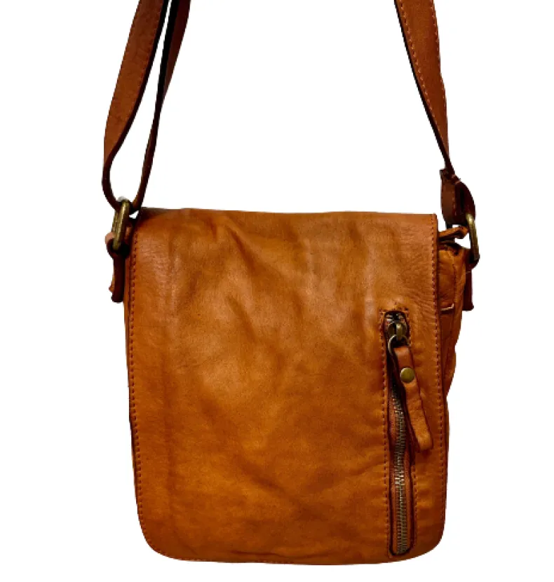 Handcrafted Purse In Washed Leather