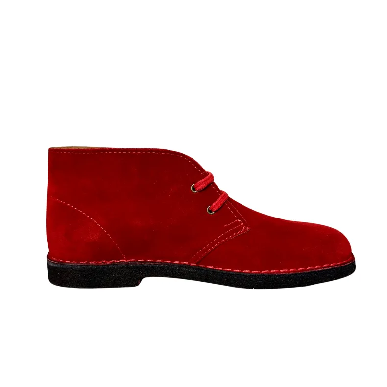 Handcrafted Red Ankle Boot With Leather Interior