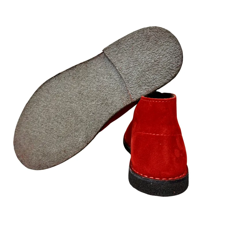 Handcrafted Red Ankle Boot With Leather Interior
