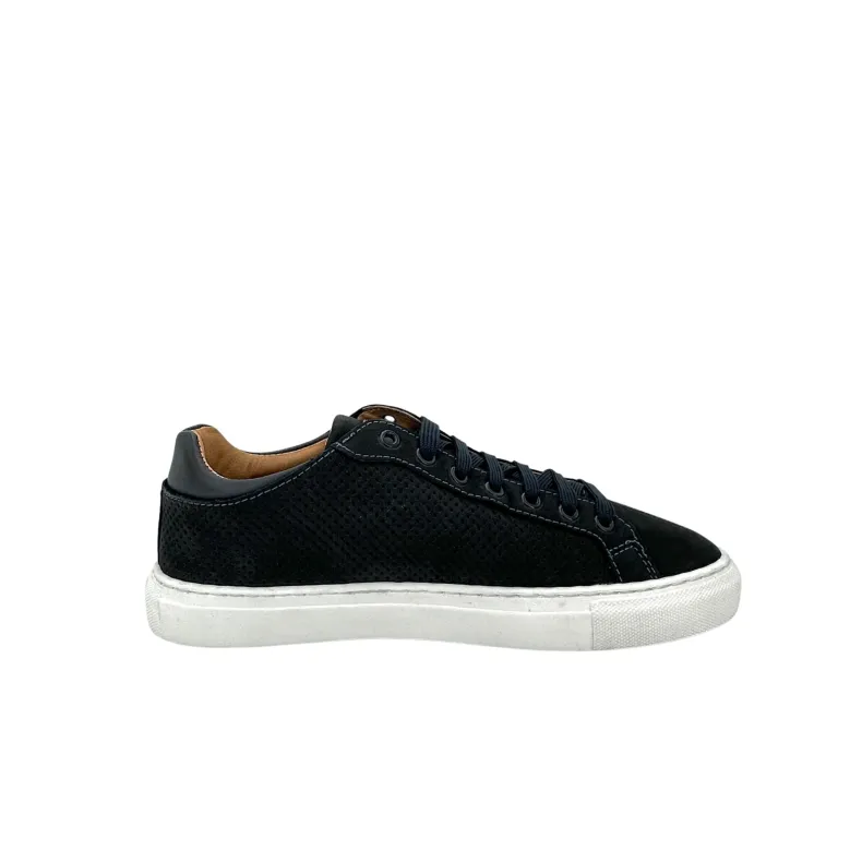 Handcrafted Sneaker In Blue Nubuck