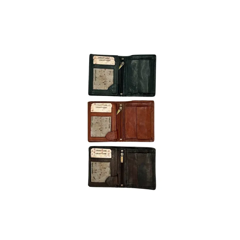 Handcrafted Vertical Washed Leather Wallet S