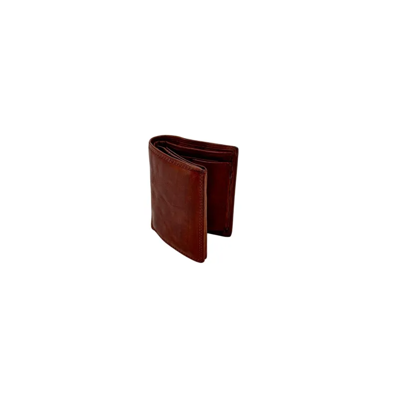 Handcrafted Vertical Washed Leather Wallet S