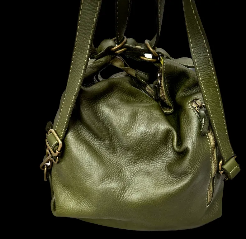 Handcrafted Washed Bag / Backpack With Pocket