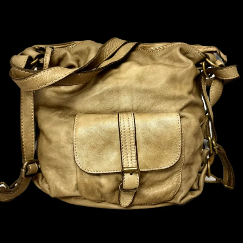 Handcrafted Washed Bag / Backpack With Pocket