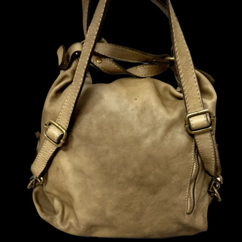 Handcrafted Washed Bag / Backpack With Pocket