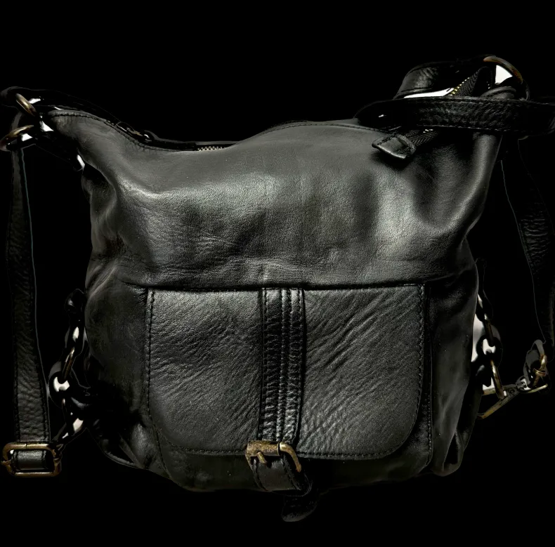 Handcrafted Washed Bag / Backpack With Pocket