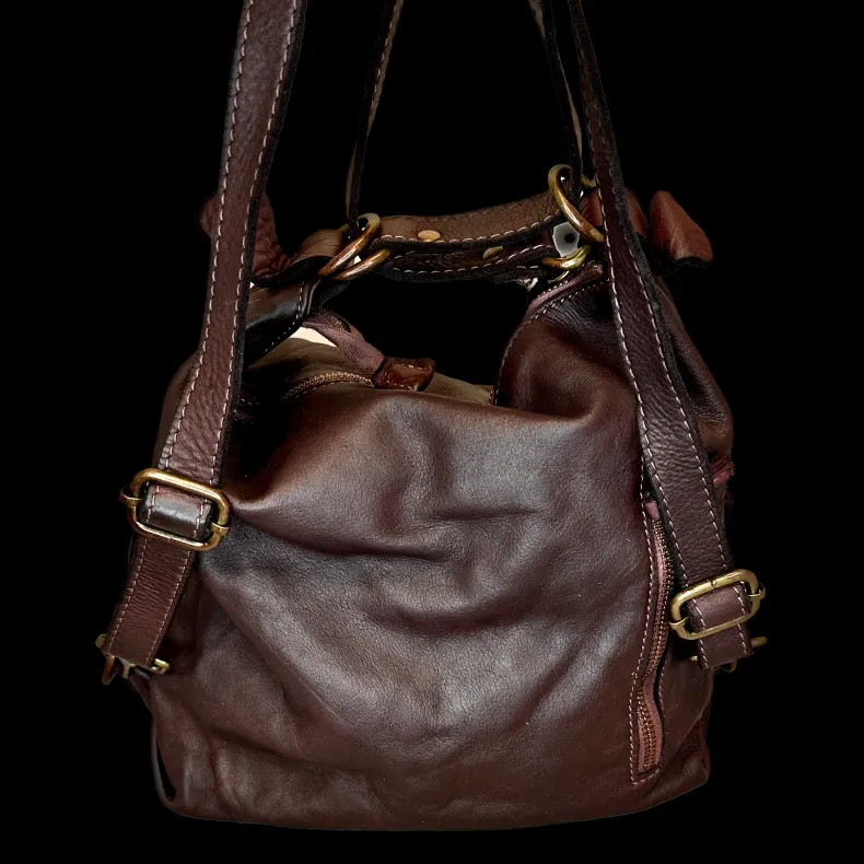 Handcrafted Washed Bag / Backpack With Pocket