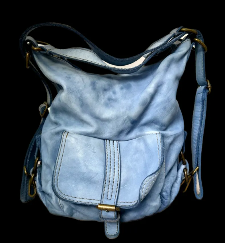 Handcrafted Washed Bag / Backpack With Pocket