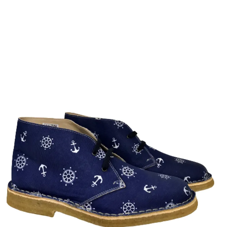Handmade Ankle Boots Anchors