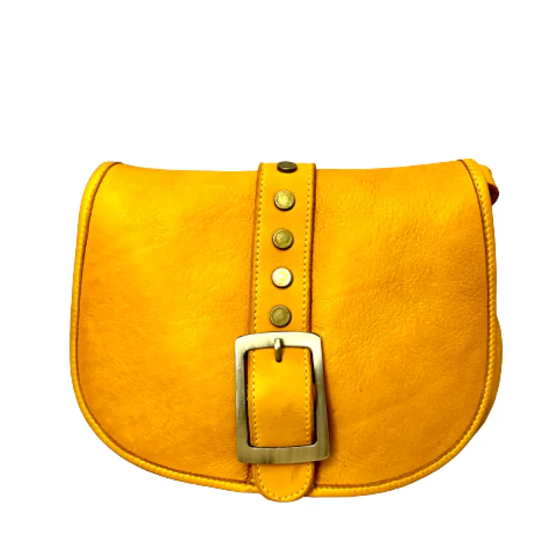 Handmade Bag In Washed Leather With Buckle