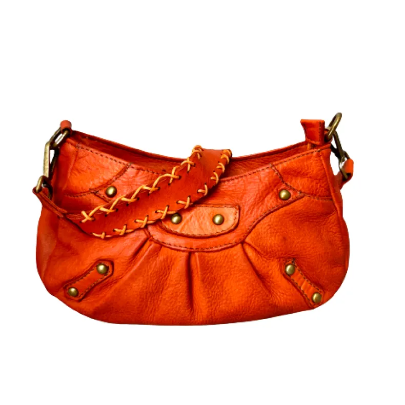 Handmade Leather Bag With Interchangeable Handle And Shoulder Strap