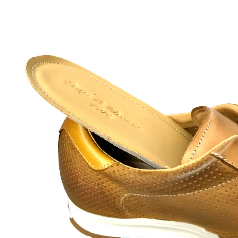 Handmade Low Sneakers In Tan Leather