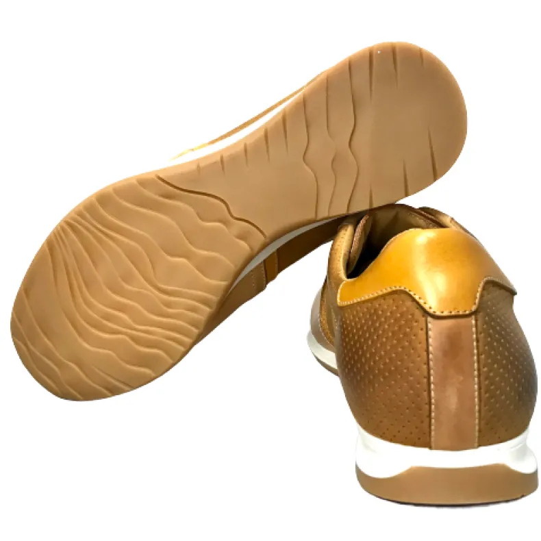 Handmade Low Sneakers In Tan Leather