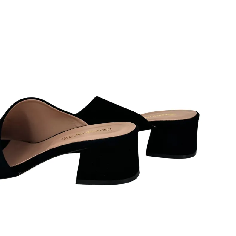Handmade Slipper In Black Suede