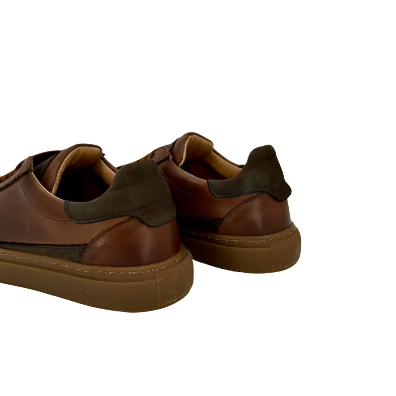 Handmade Sneaker In Brown Leather