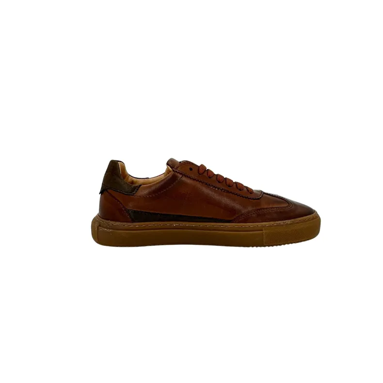Handmade Sneaker In Brown Leather