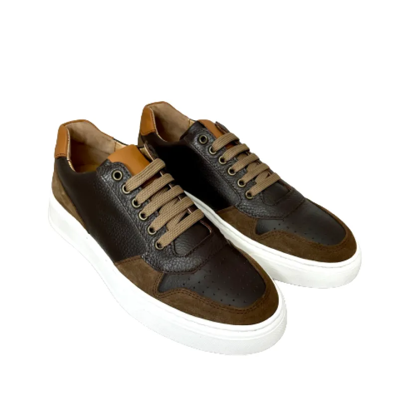 Handmade Sneaker In Brown Leather