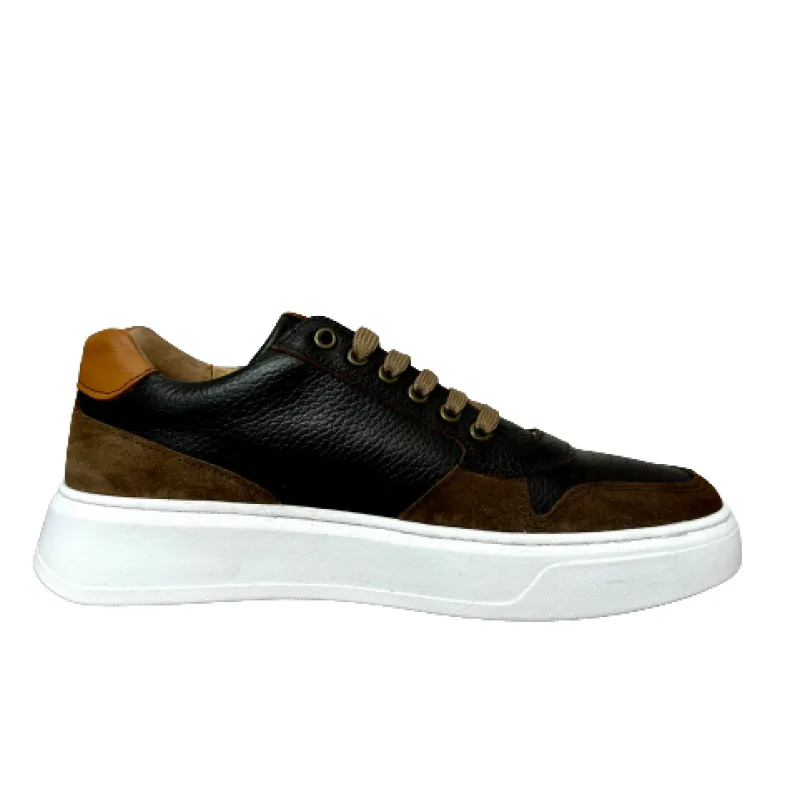 Handmade Sneaker In Brown Leather