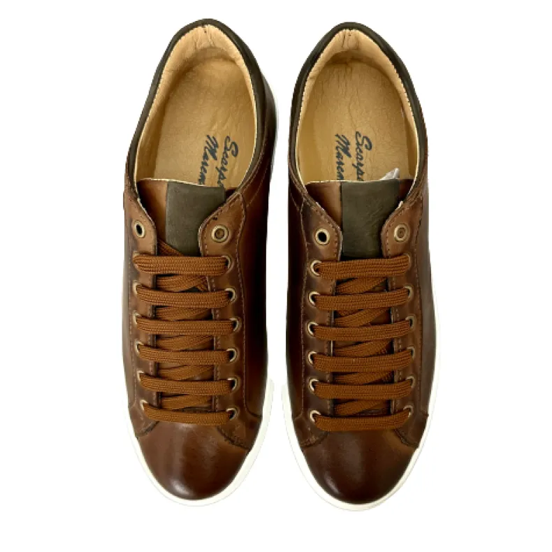 Handmade Sneaker In Brown Leather
