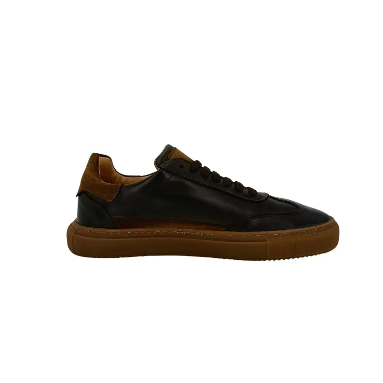 Handmade Sneakers In Dark Brown Leather
