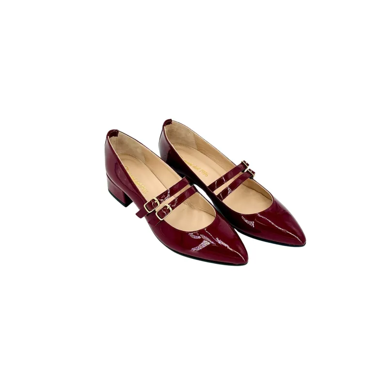 Jane Burgundy – Pumps With Laces