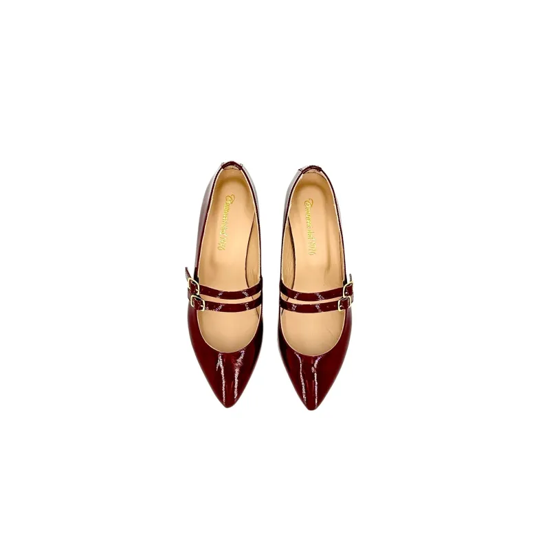 Jane Burgundy – Pumps With Laces