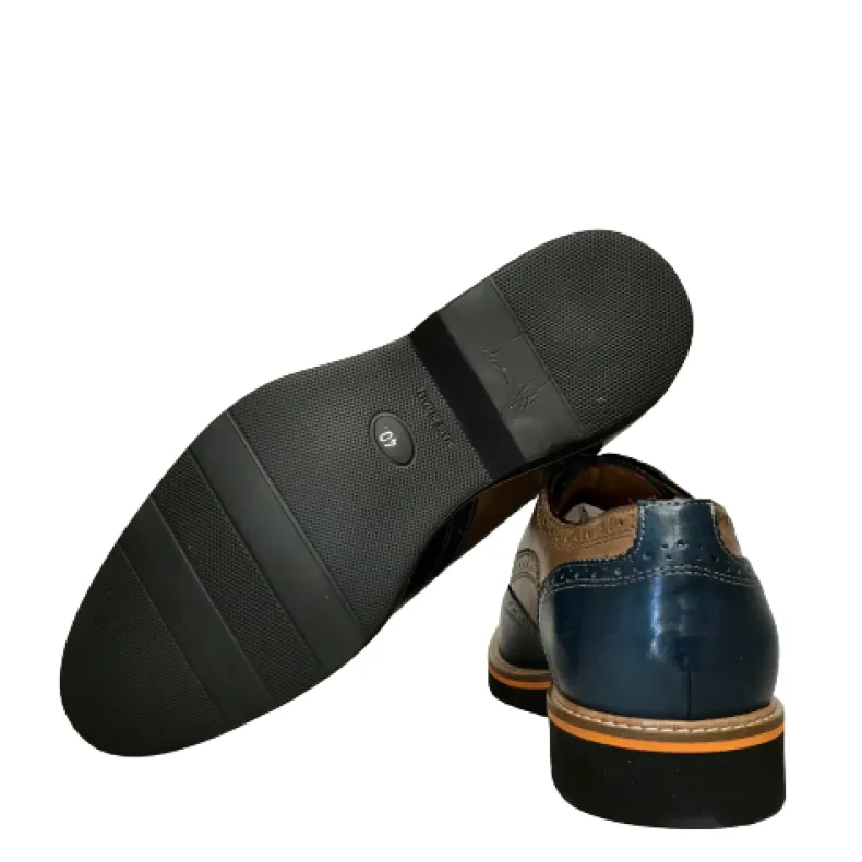 Lace-up In Blue Leather And Hide Mod.O