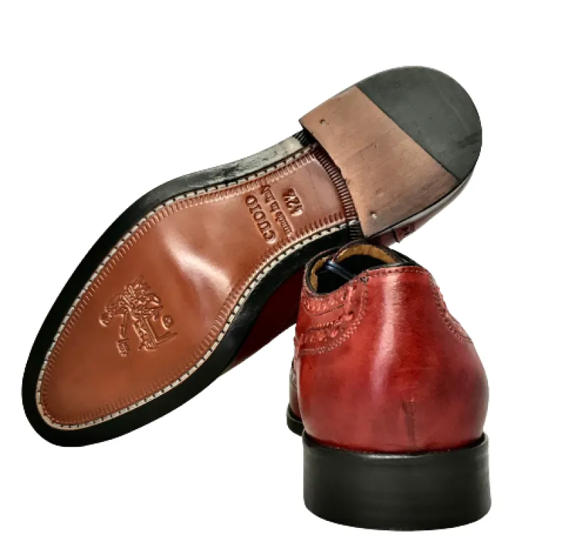 Lace-up In Leather With Red Leather Bottom