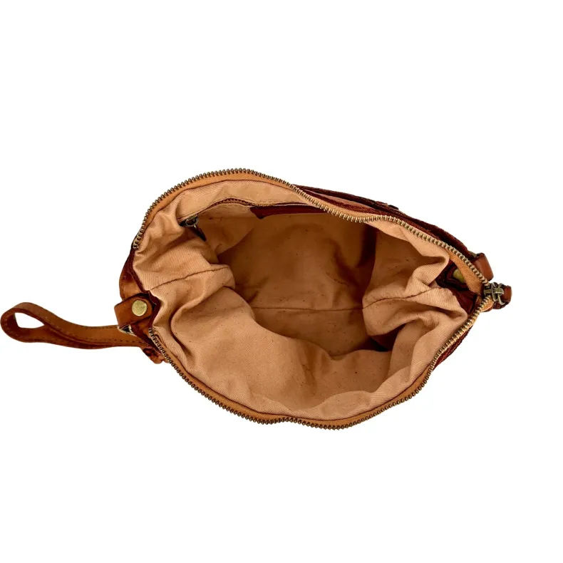 Lillà Small – Leather Clutch Bag With Lasered Flowers