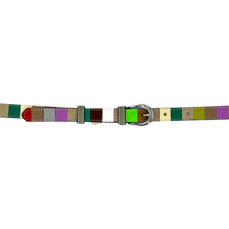Multi Beige - Women's Leather Belt 2 Cm