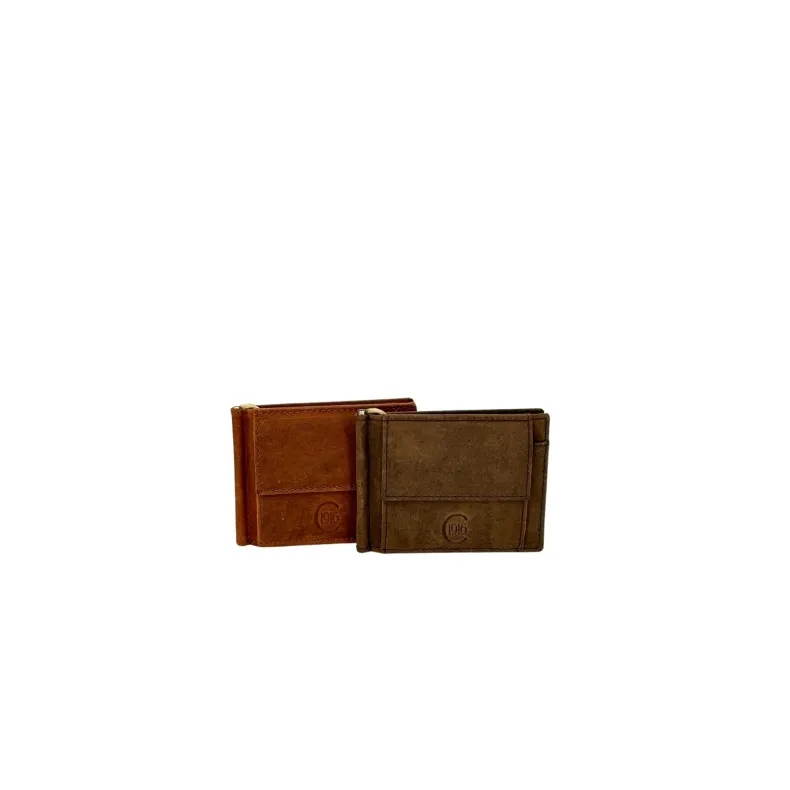 Oiled Leather Wallet With Clip