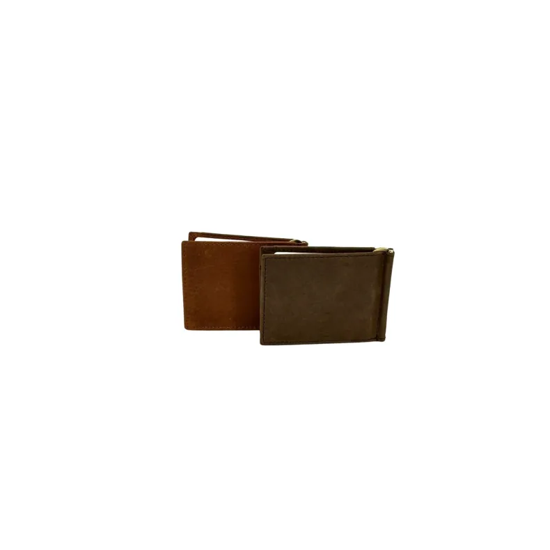 Oiled Leather Wallet With Clip
