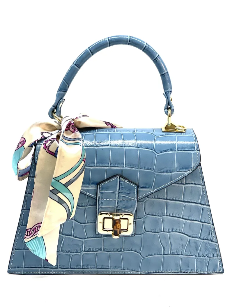 Poppy – Crocodile Leather Trapeze Bag