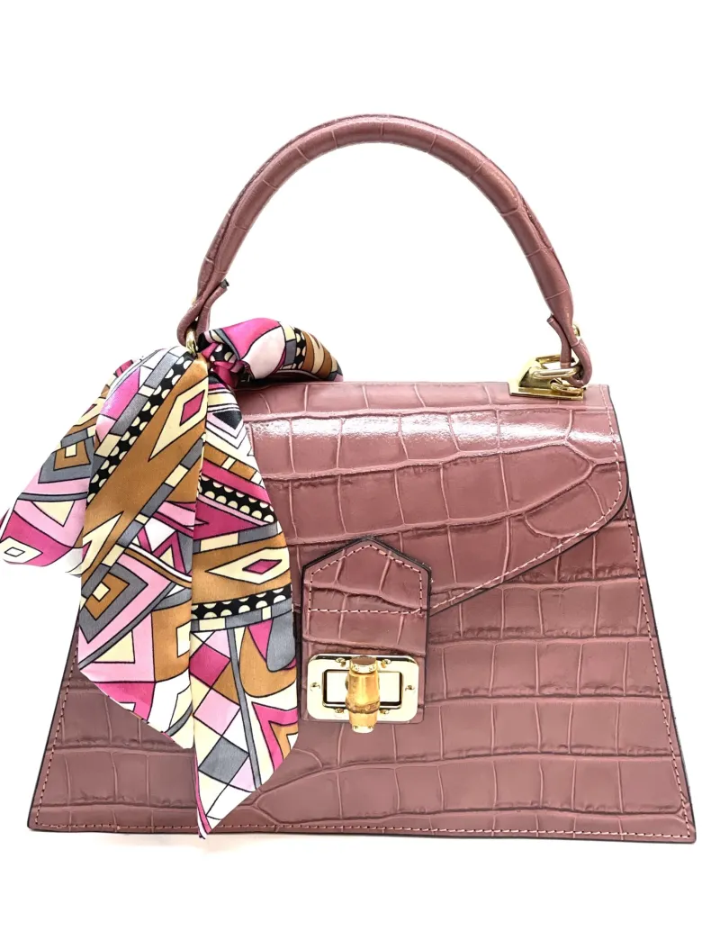 Poppy – Crocodile Leather Trapeze Bag