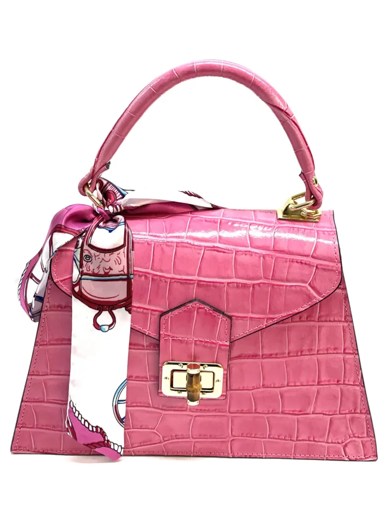 Poppy – Crocodile Leather Trapeze Bag