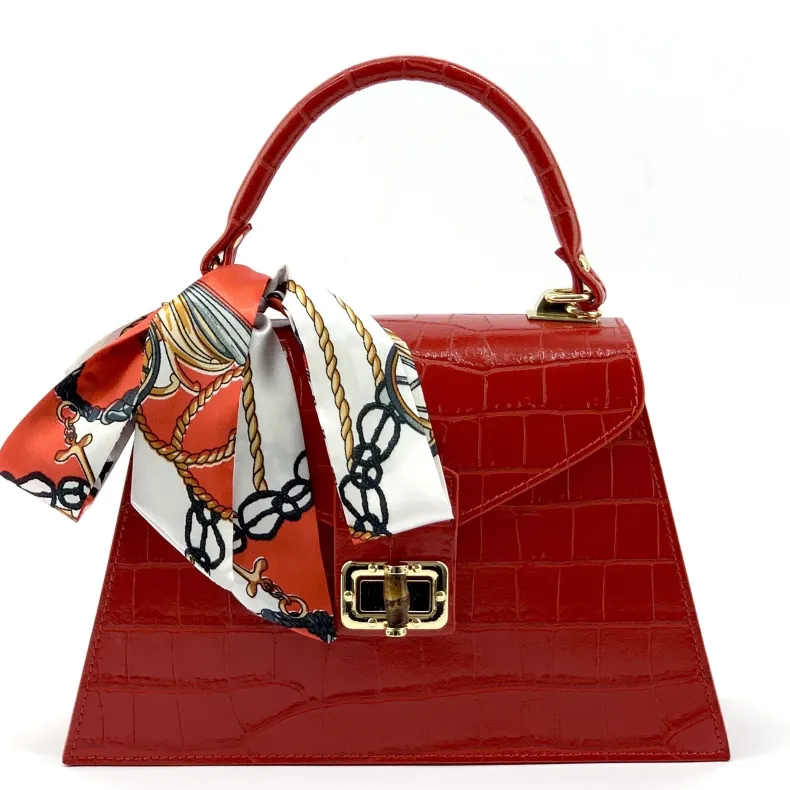 Poppy – Crocodile Leather Trapeze Bag