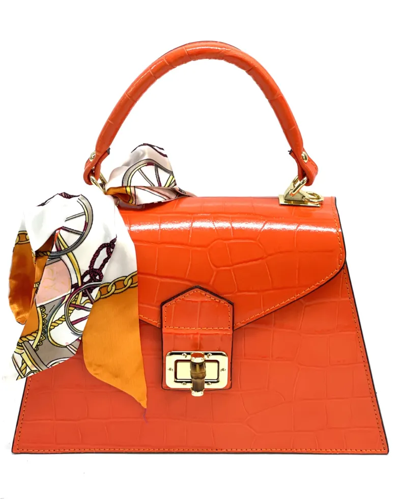 Poppy – Crocodile Leather Trapeze Bag