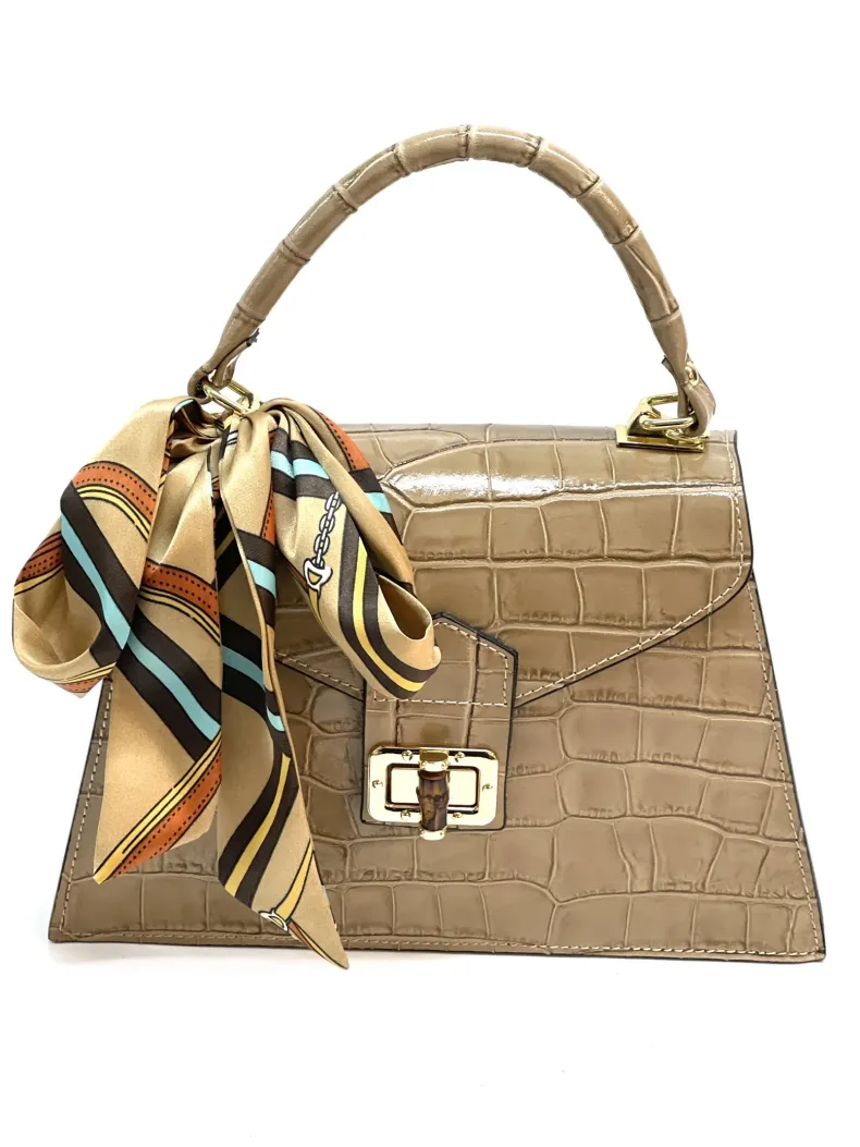 Poppy – Crocodile Leather Trapeze Bag