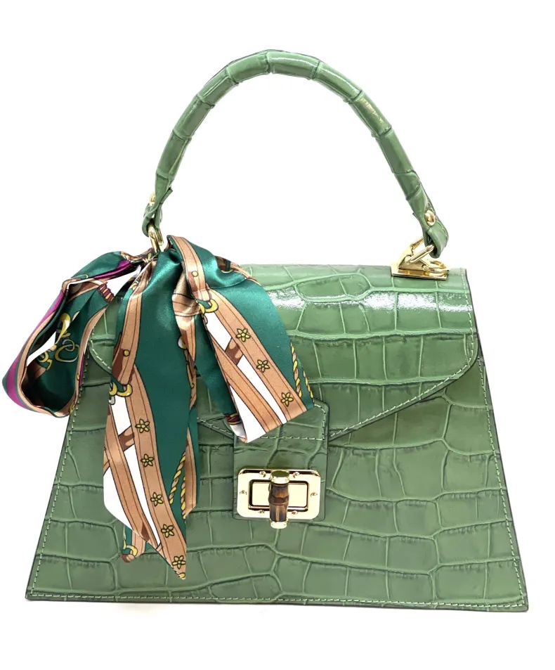 Poppy – Crocodile Leather Trapeze Bag