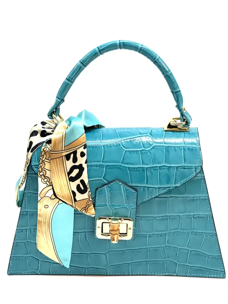 Poppy – Crocodile Leather Trapeze Bag