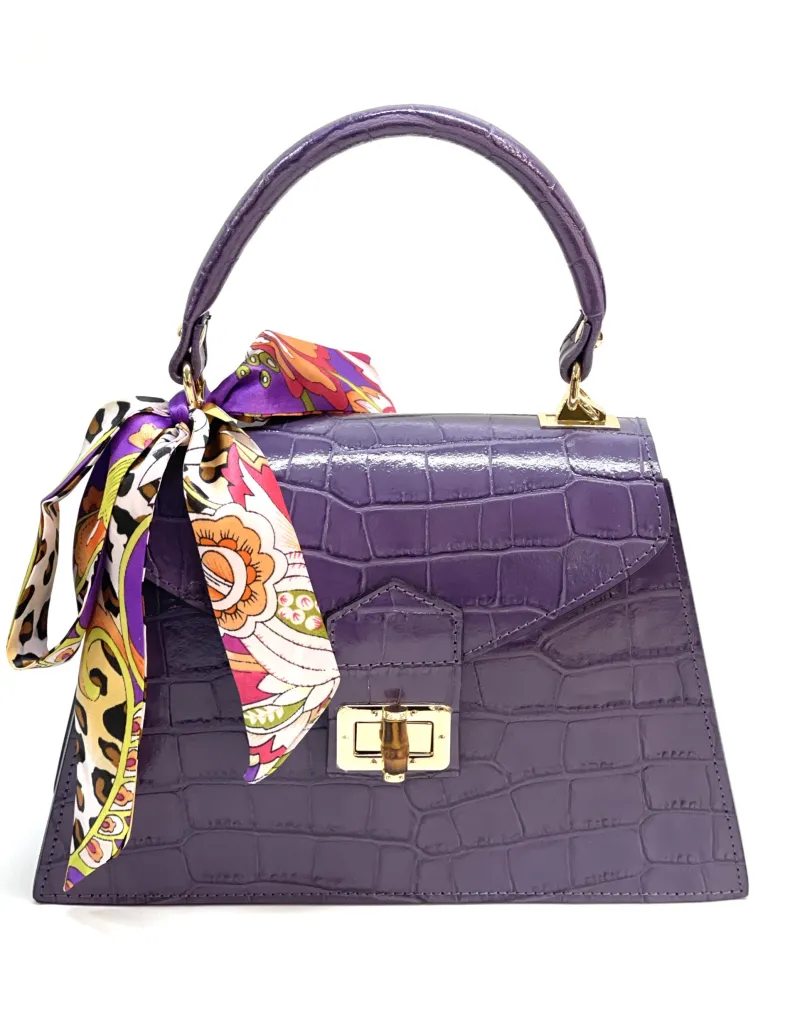 Poppy – Crocodile Leather Trapeze Bag