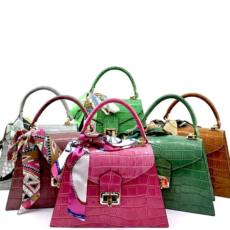 Poppy – Crocodile Leather Trapeze Bag