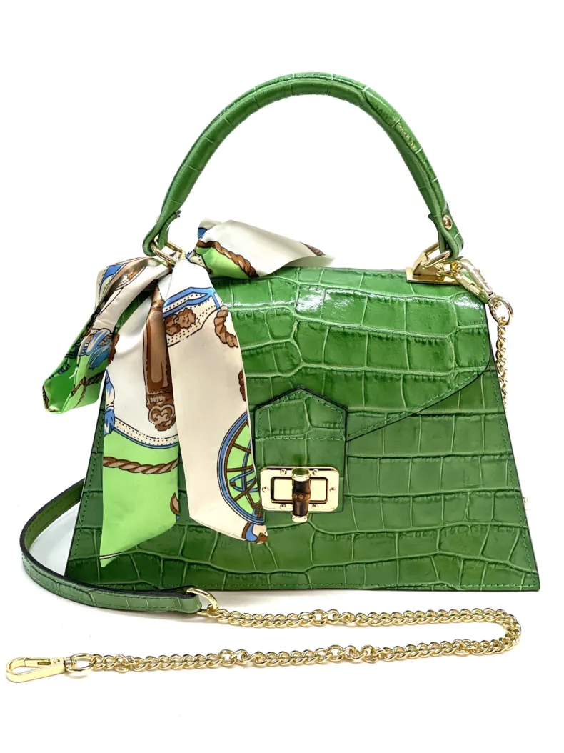 Poppy – Crocodile Leather Trapeze Bag
