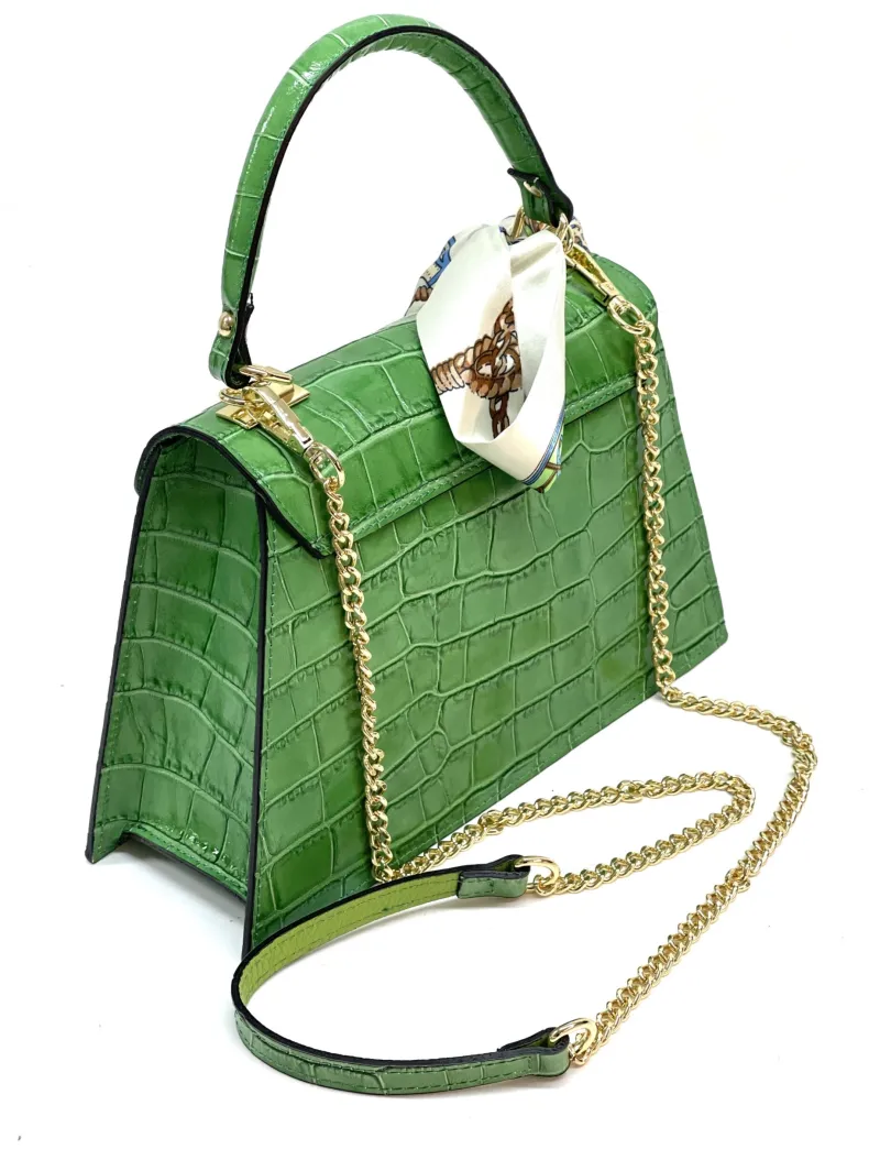 Poppy – Crocodile Leather Trapeze Bag